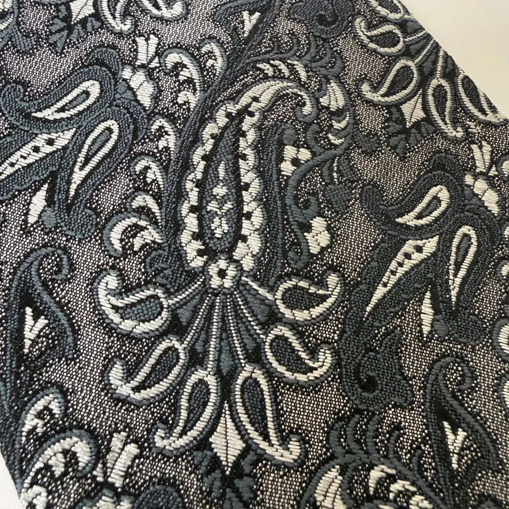 VTG Count Marco Men Paisley Necktie Gray Italy Luxury Designer Tie Formal Career